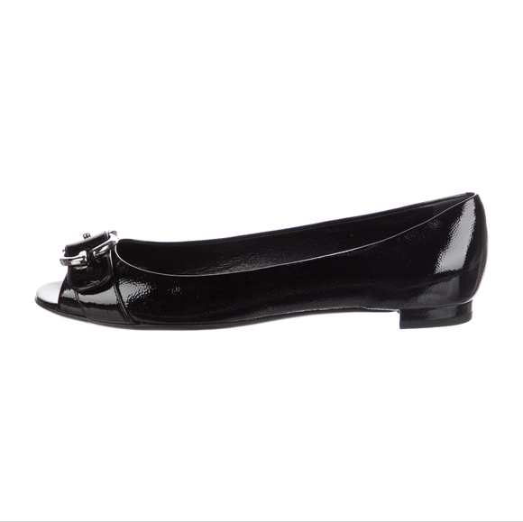 NEW Gucci Black Patent Flats - Picture 2 of 9